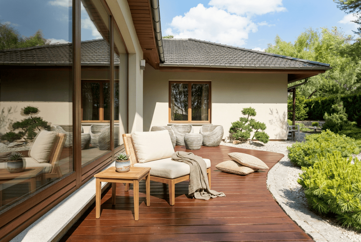 Solid wood flooring in living room